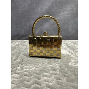 Vintage Another Y&S Original Gold Silver Woven Purse Clutch Handbag